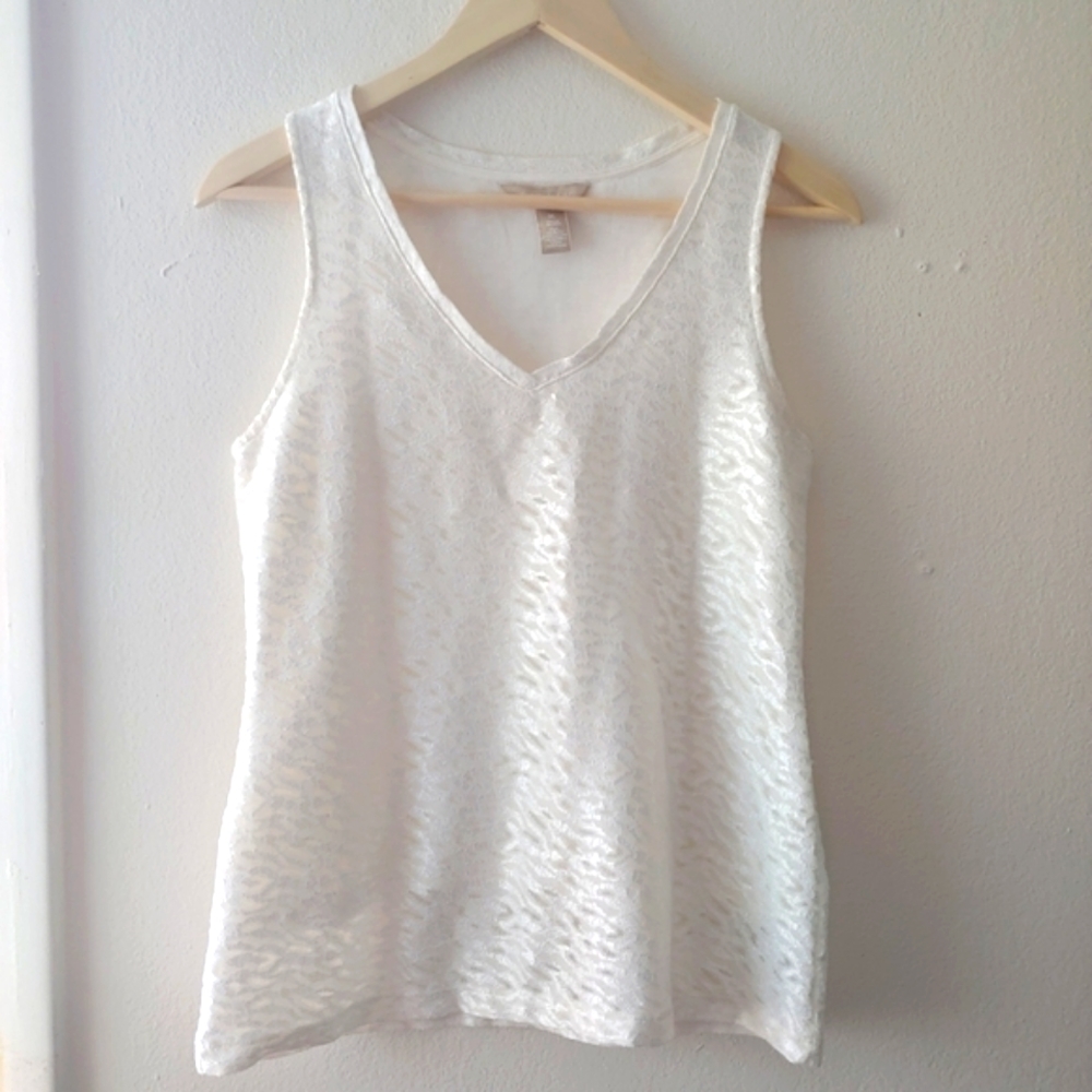 Banana Republic M White Dressy Tank